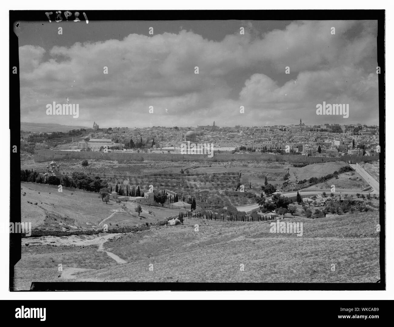 Jer. d. h., Jerusalem aus unteren Hängen von Olivet Stockfoto