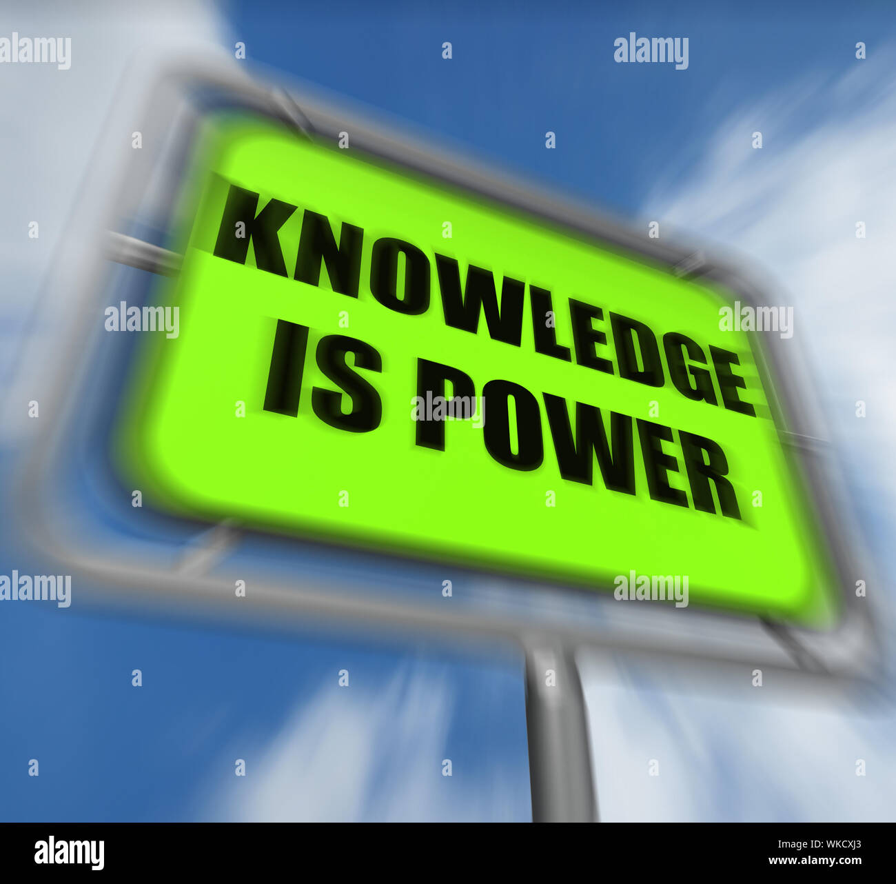 Wissen ist macht Zeichen anzeigen Bildung und Entwicklung für Erfolg Stockfoto