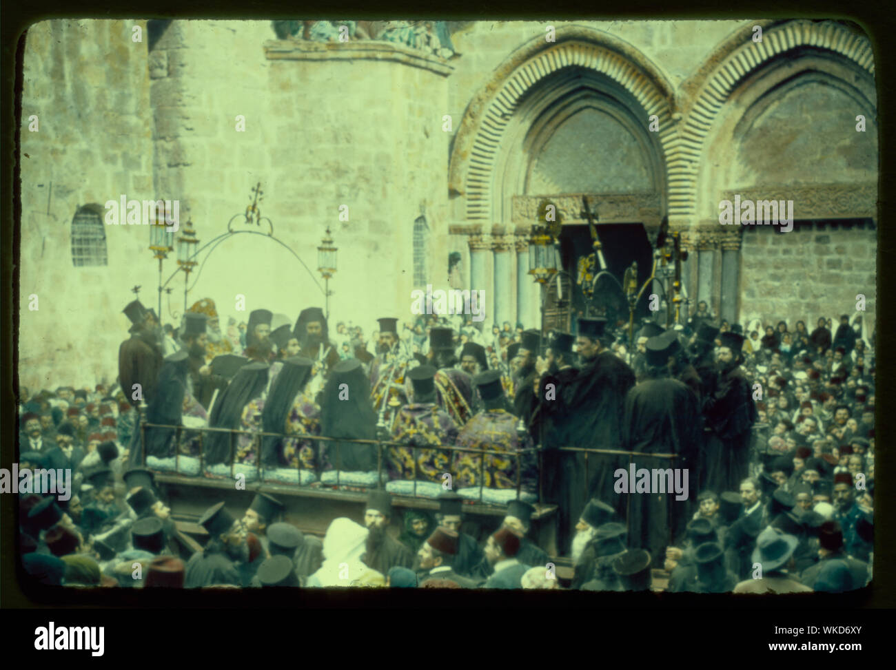 Jerusalem. Griechisch-orthodoxen Fußwaschung Zeremonie Stockfoto