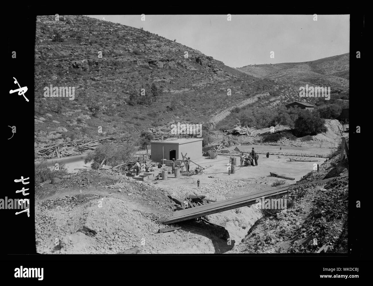 Jerusalem Wasser funktioniert. Bab-el-Wad Reservoir, teilweise unterirdisch Stockfoto