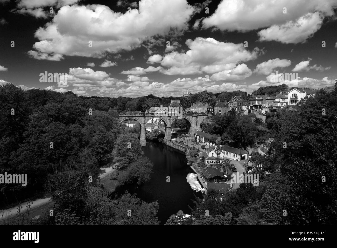 Der Viadukt über den Fluss Nidd, Knaresborough Stadt, North Yorkshire, England, Großbritannien Stockfoto