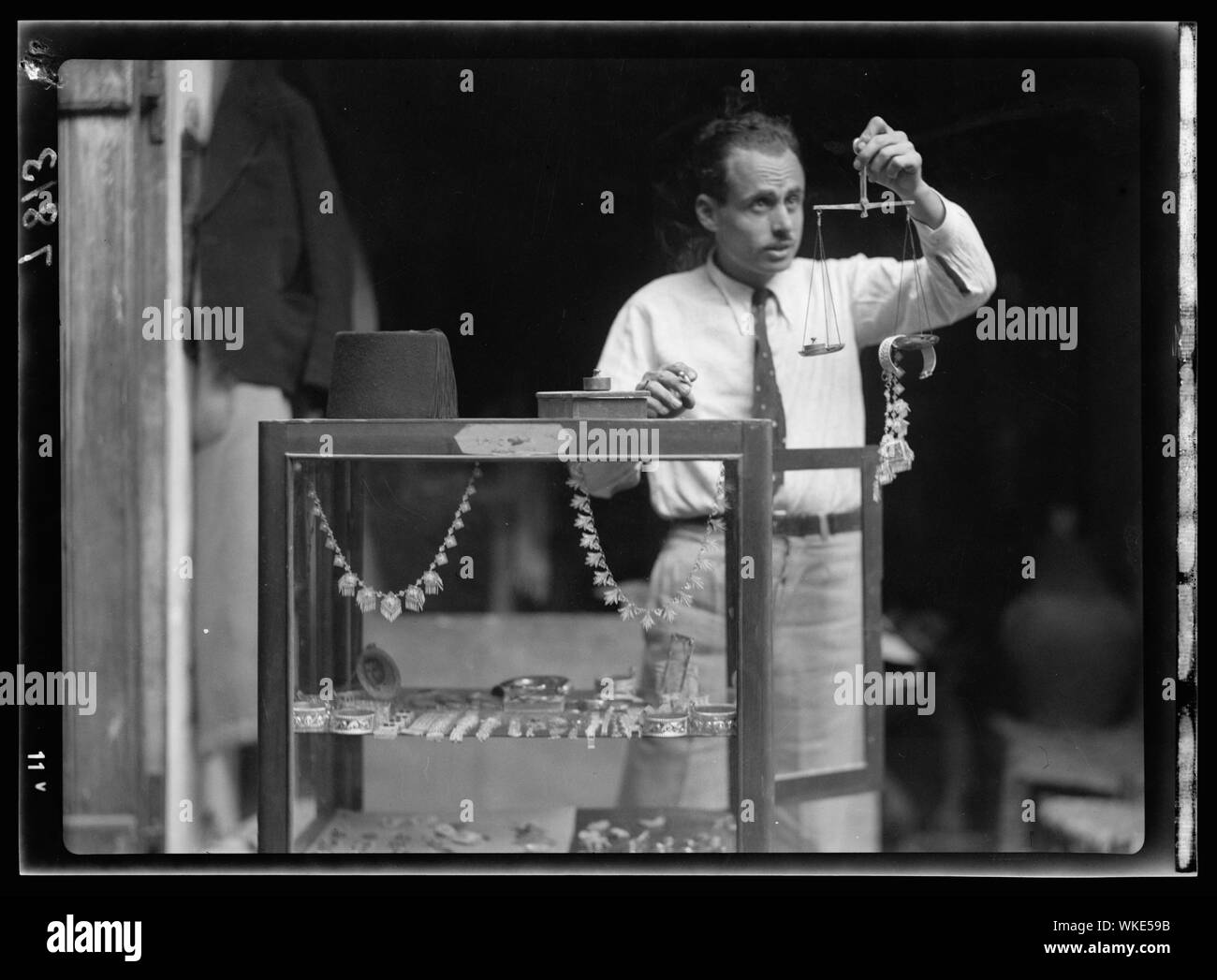 Juwelier in der Alten Stadt. Arabische Juwelier (ohne tarboush) Stockfoto