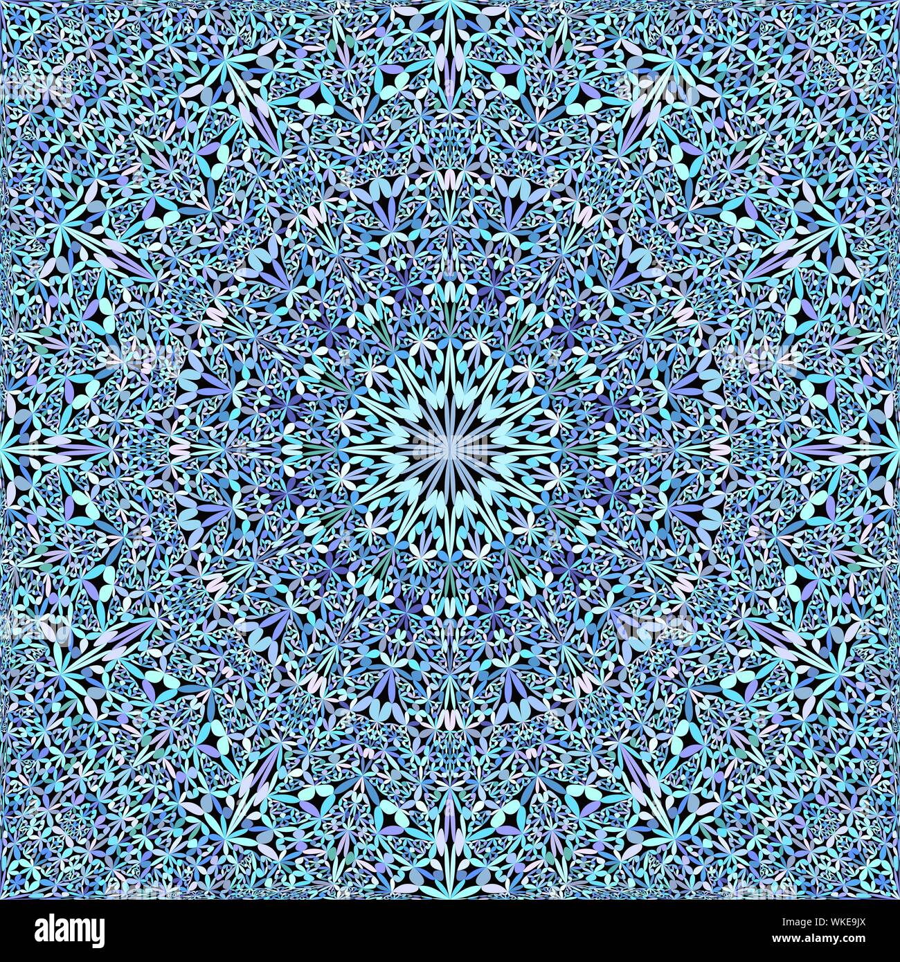 Blau nahtlose Blumengarten mandala Muster Tapete - geometrische abstrakte Vektor yoga Hintergrund Grafik Stock Vektor