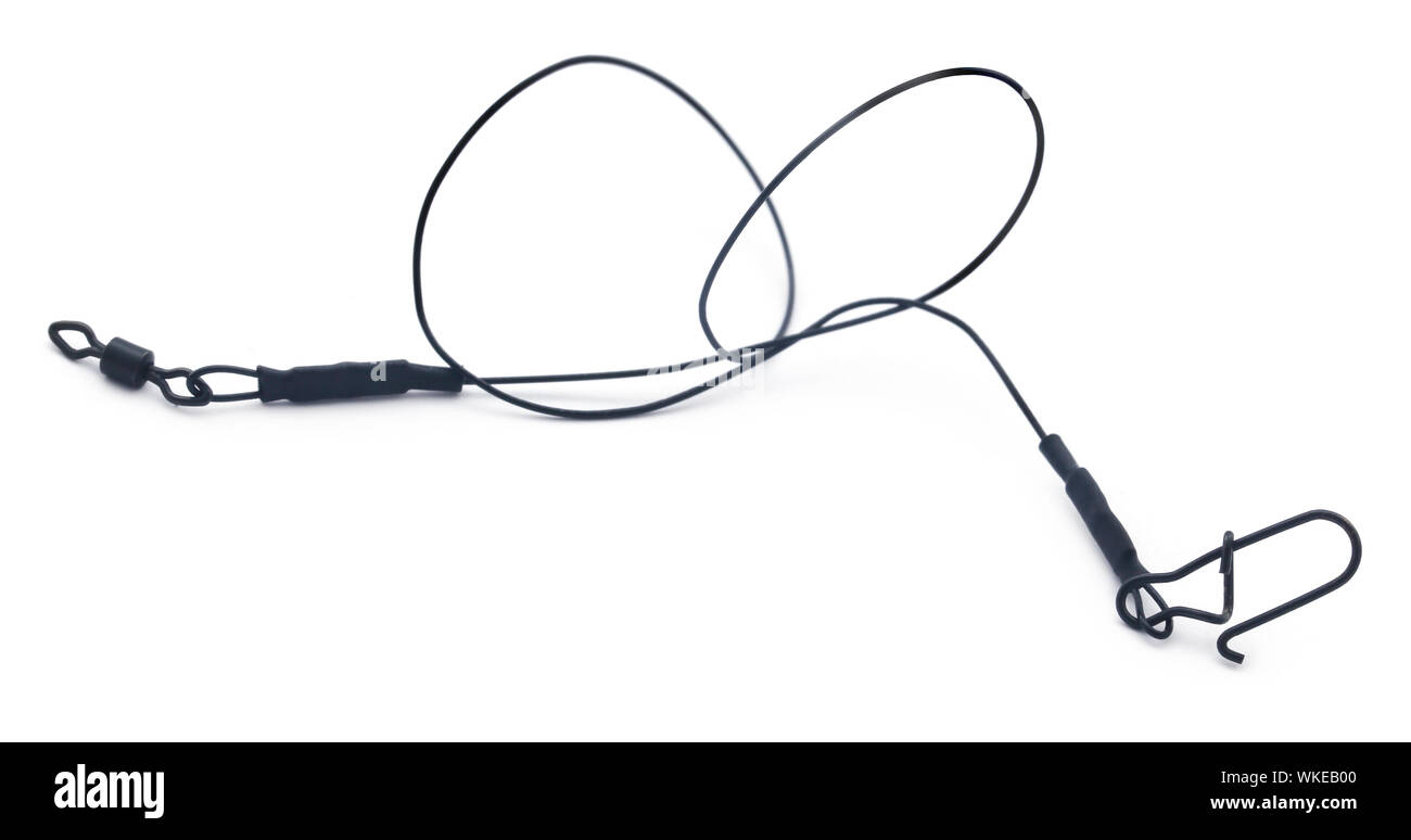 Stahl Führer Hecht oder scharfe Zähne Fisch über weißen Hintergrund zu fangen Stockfoto