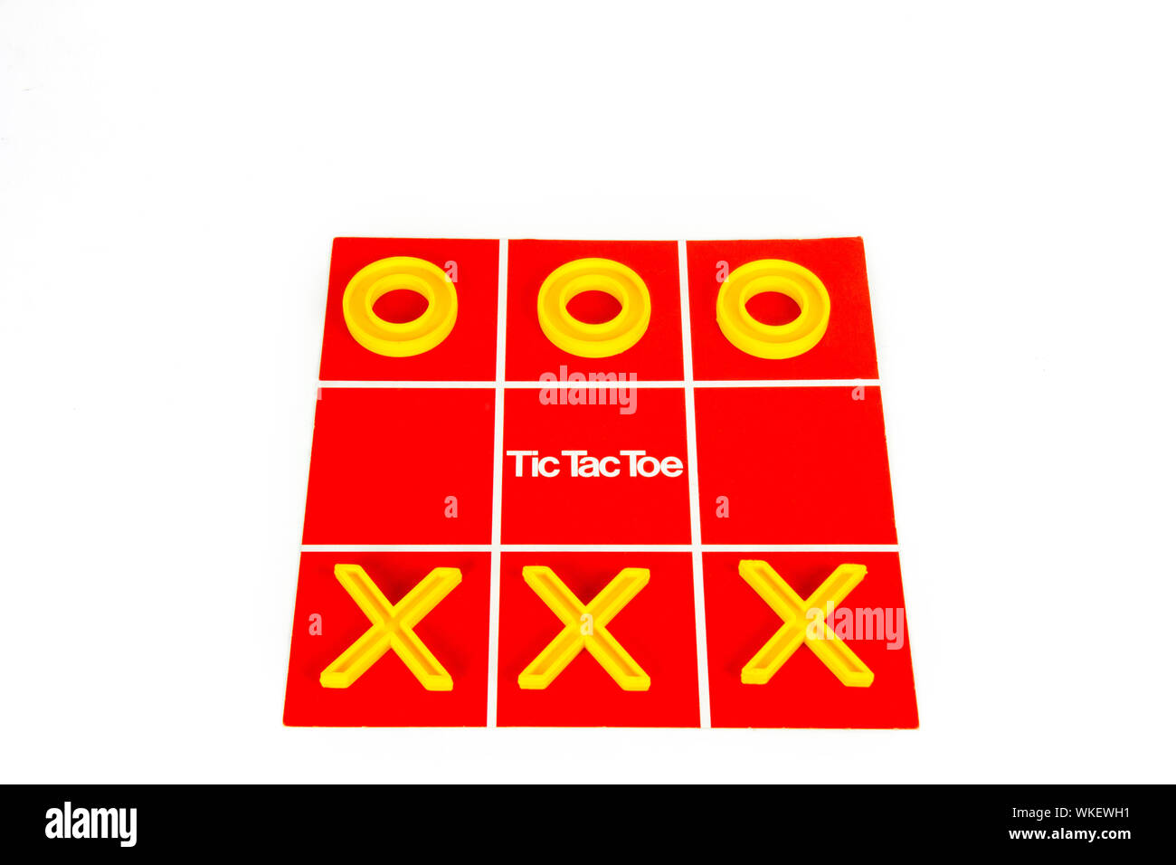 Reihe von Os und Xs in Nullen und Kreuze Spiel zu gewinnen Stockfoto