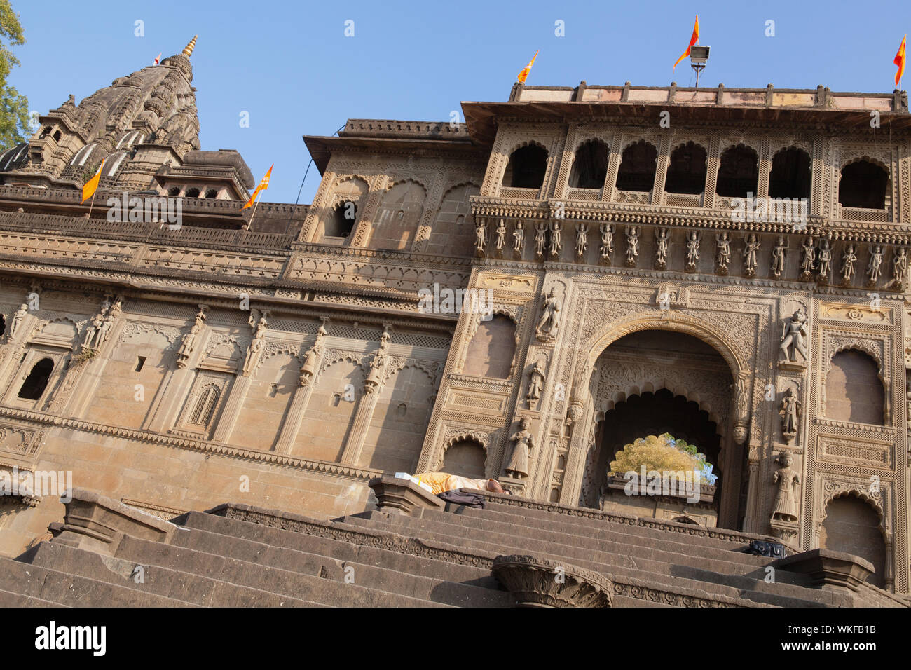 Indien, Madhya Pradesh, Maheshwar, Ahilya Fort in Maheshwar. Stockfoto