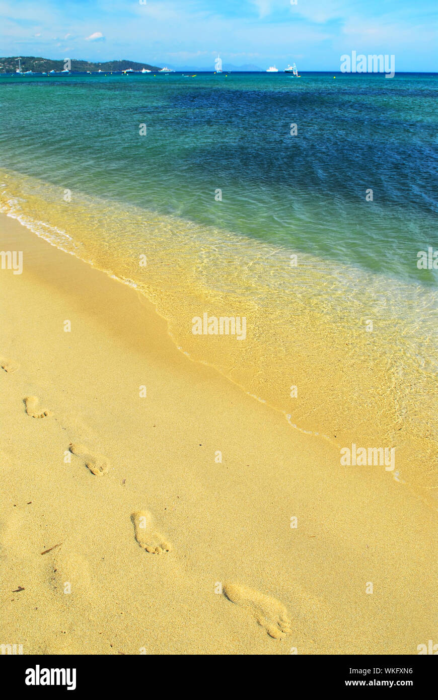 Strand von Pampelonne in der Nähe von St. Tropez an der Côte d'Azur Stockfoto