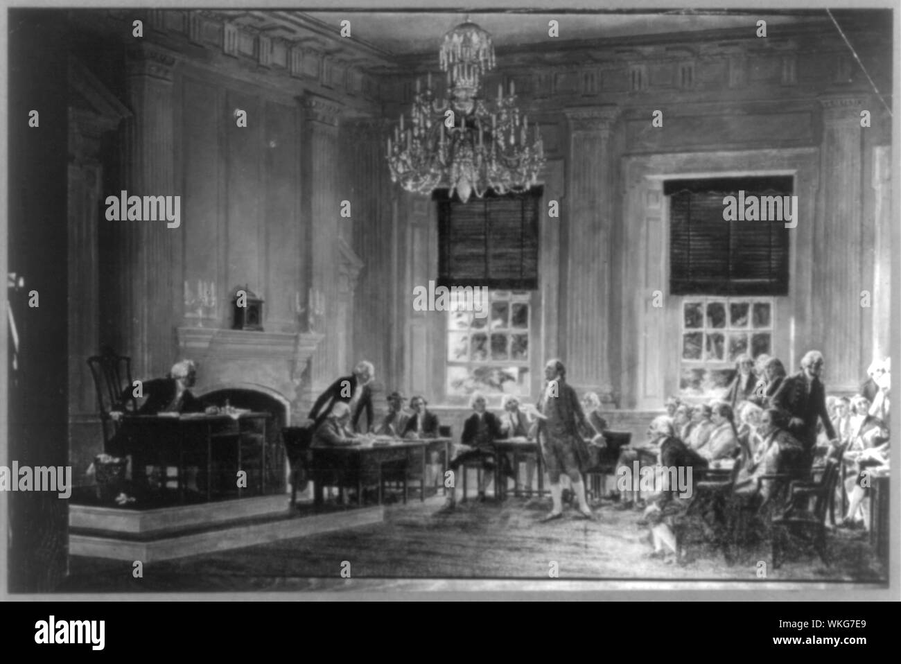 John Adams, George Washington für Commander-in-Chief der amerikanischen Armee Stockfoto