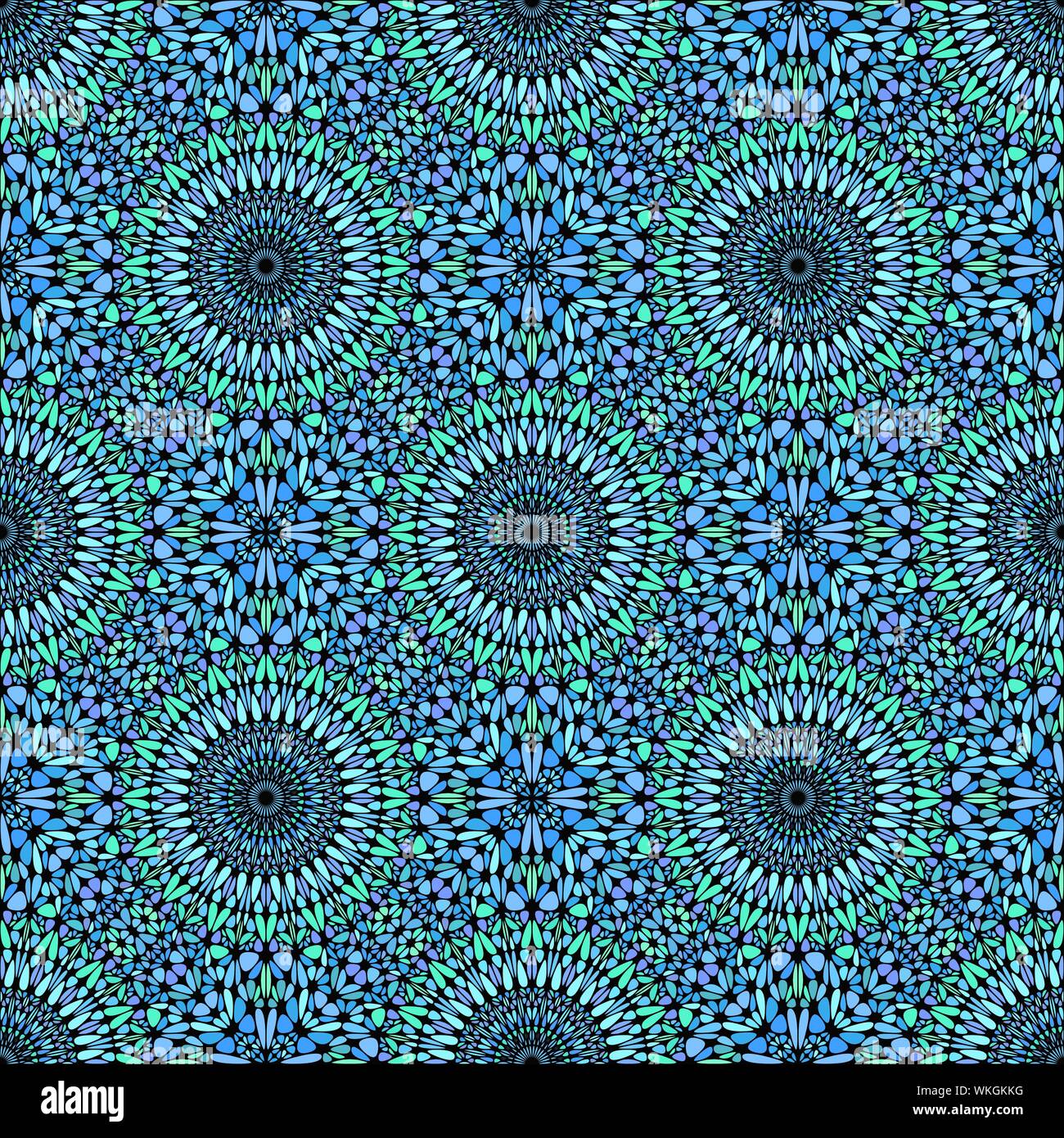Geometrische orientalische abstrakte florale Muster Hintergrund - Cyan vektor design Stock Vektor