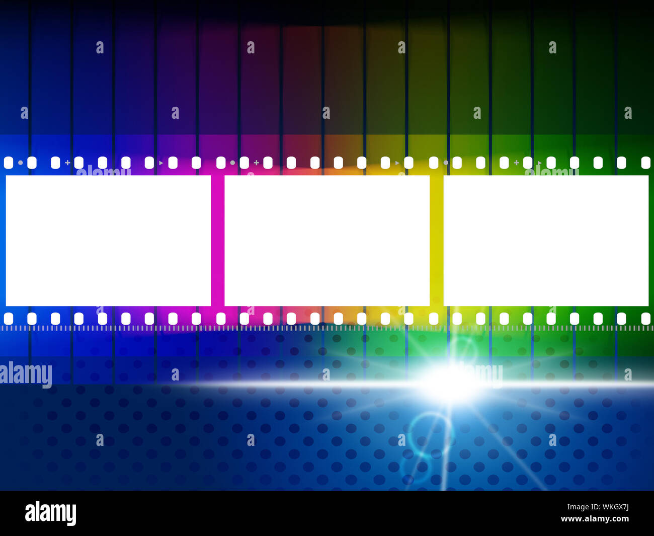 Leuchtende Farbe, die leicht platzen und Filmrolle Vertretung Stockfoto