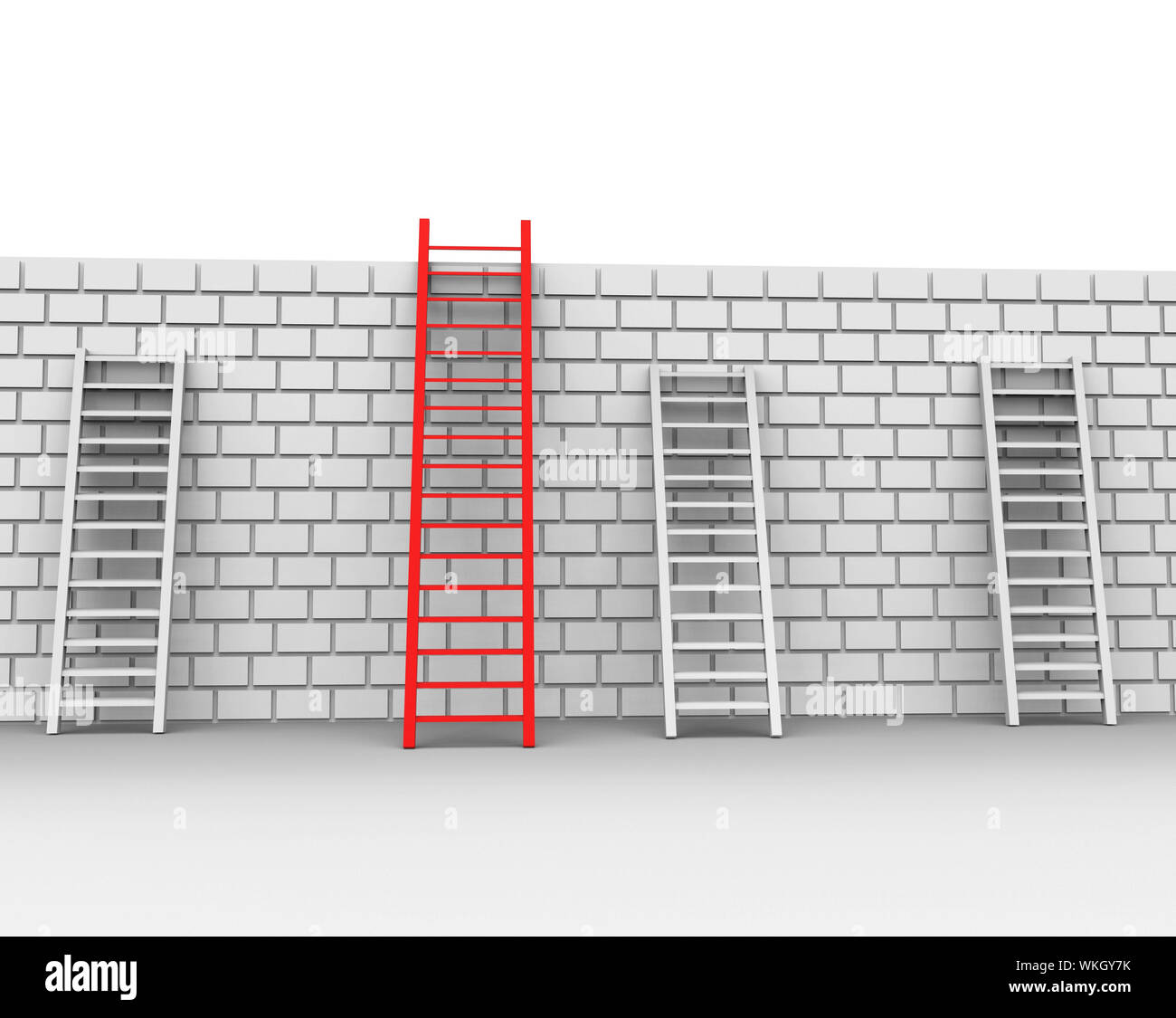 Ziegelmauer, Hindernisse zu überwinden und Hindernis darstellt Stockfoto