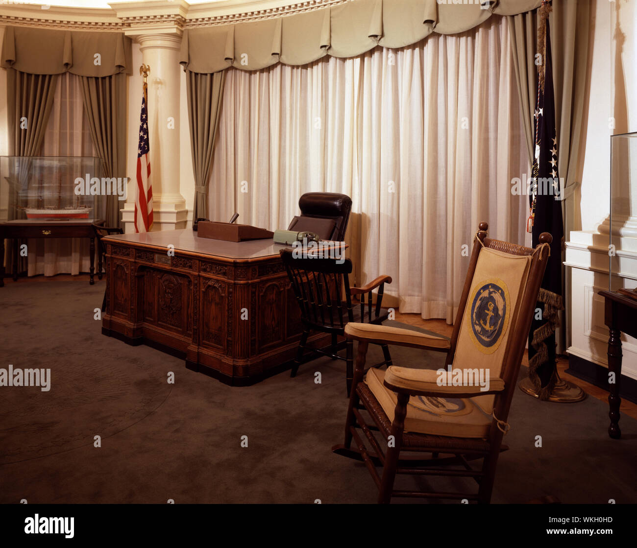 John F. Kennedy's White House Office am John-F.-Kennedy Library in Boston, Massachusetts Stockfoto