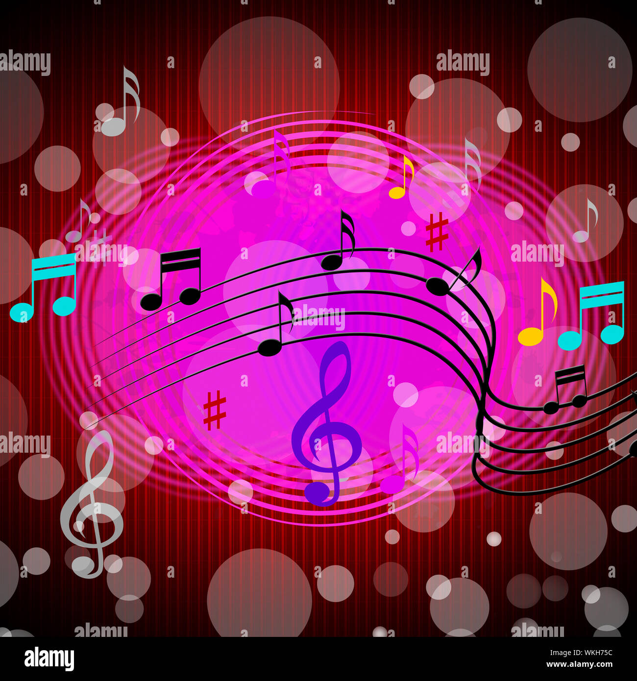 Musik CDs Hintergrund Bedeutung spielen Rock und Bubbles Stockfoto