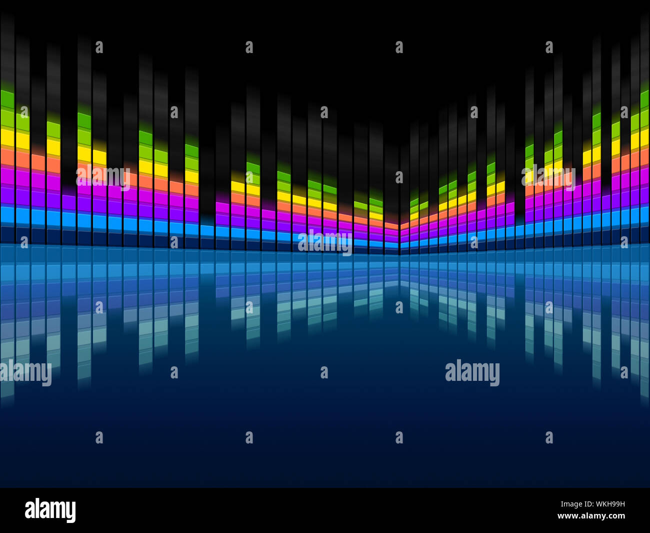 Blauem Hintergrund der Klangkörper Bedeutung musikalischer Frequenzen und  Lieder Stockfotografie - Alamy