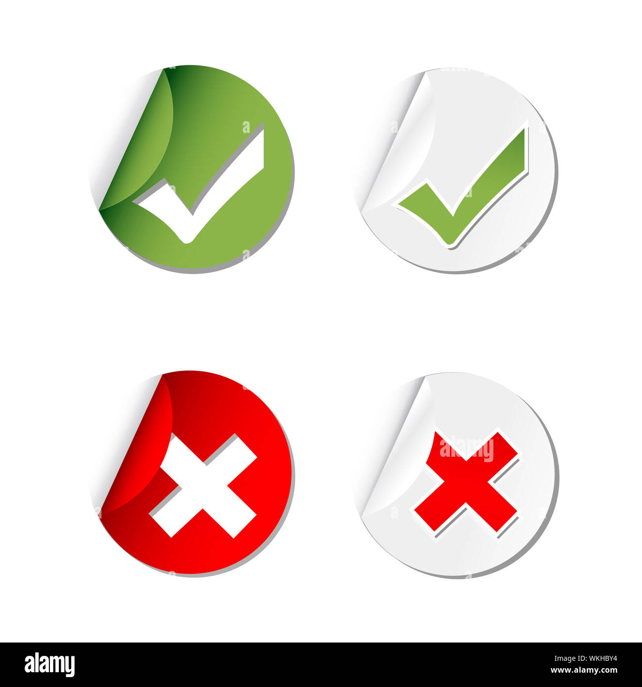 Illustration von Ja und keine Tags auf weißem Hintergrund Stockfoto