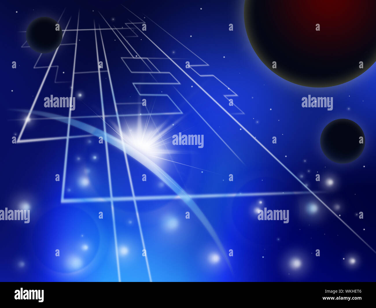 Sterne Planeten, Sonnensystem und Vorlage angibt Stockfoto