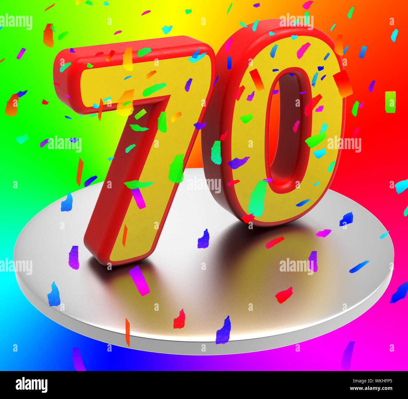 Siebzig Jahre zeigt alles Gute zum Geburtstag und gratulieren