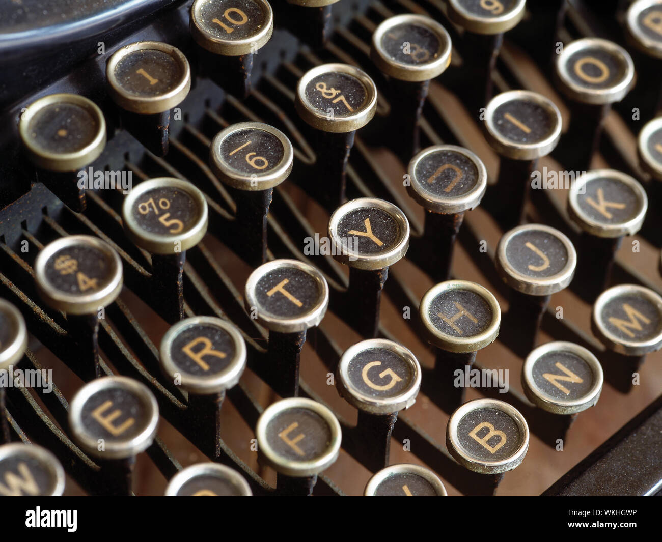 Alte Schreibmaschine Schlüssel Stockfoto