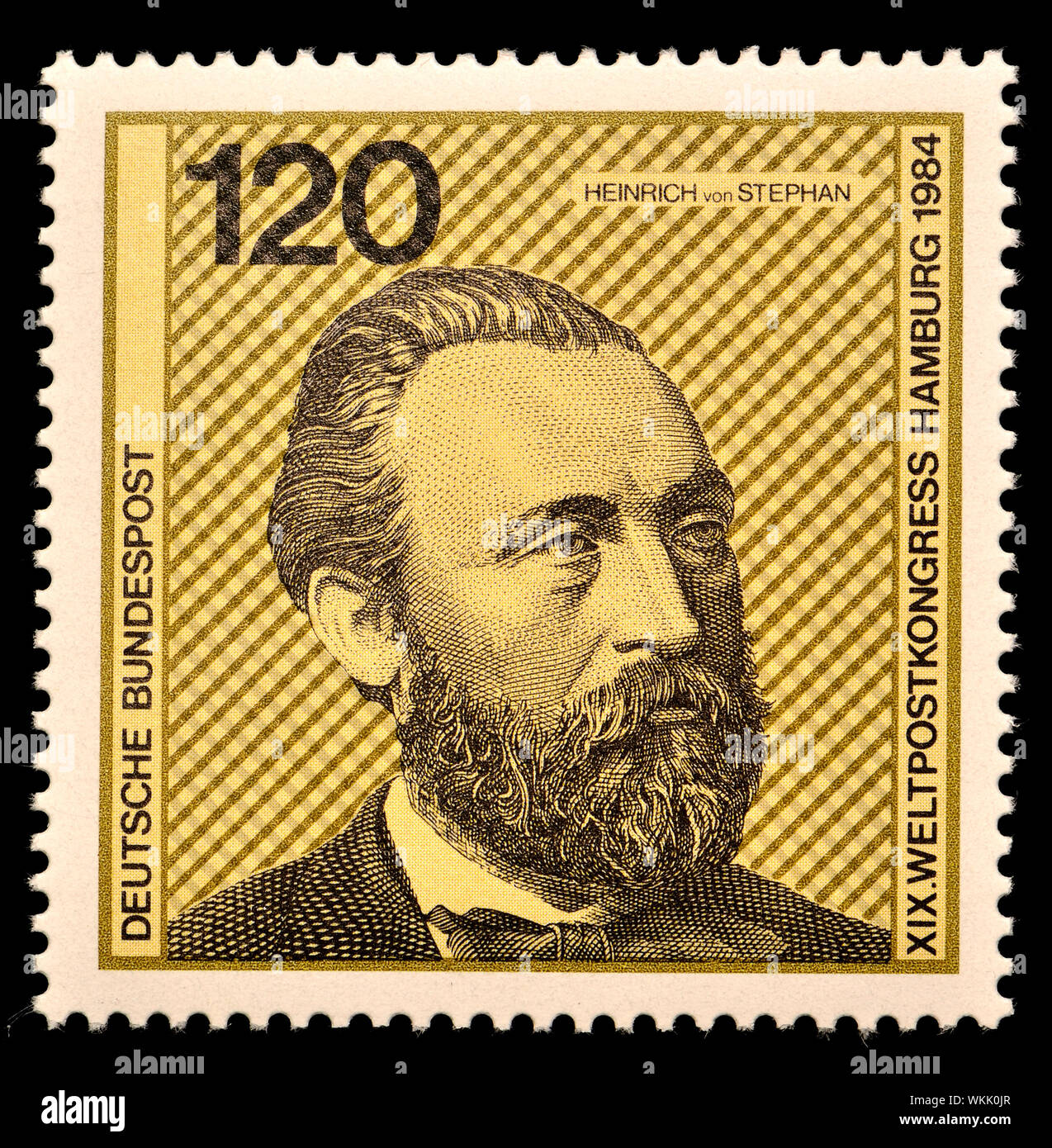 Deutsche Briefmarke (1984): Heinrich von Stephan (1831-97) Allgemeine post Direktor für das Deutsche Reich, die der Deutschen Post neu organisiert Stockfoto