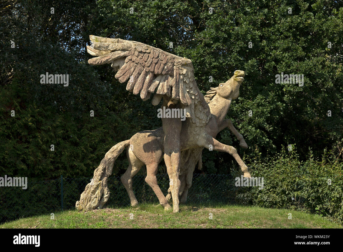Pegasus Kunstwerk, Ahrenshoop, Mecklenburg-Vorpommern, Deutschland Stockfoto