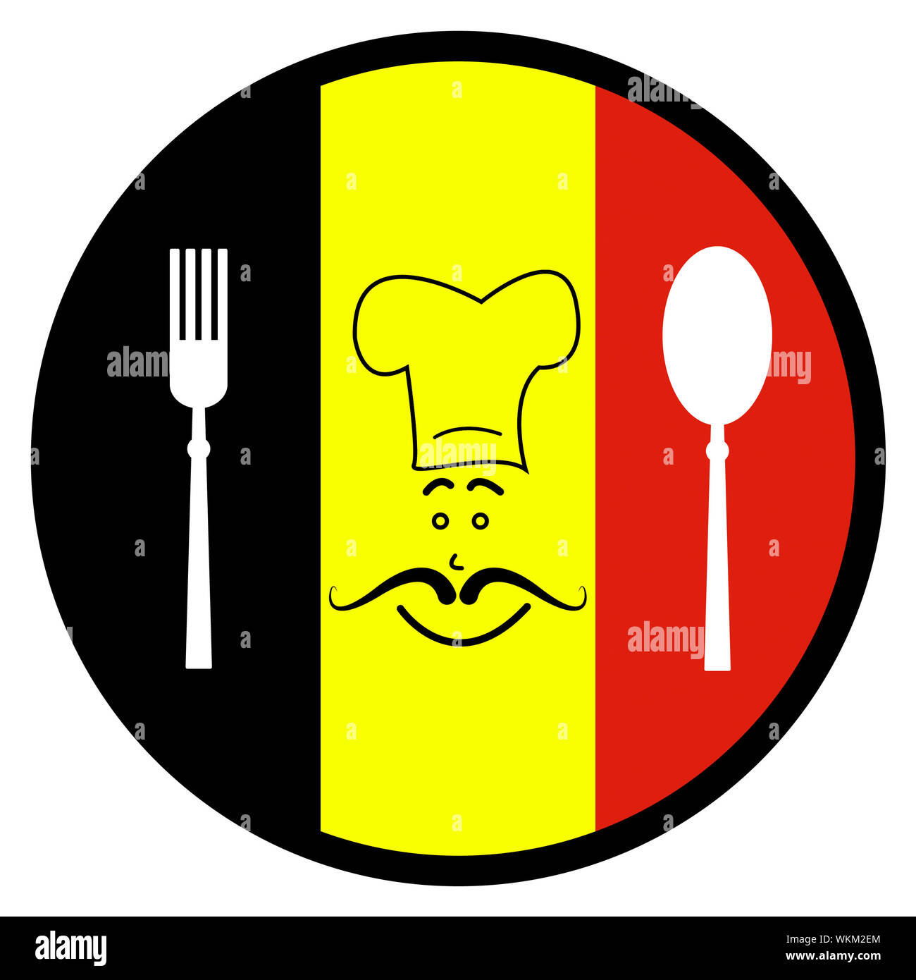 Zeigt das Essen im Restaurant zu essen, europäischen und belgischen Stockfoto