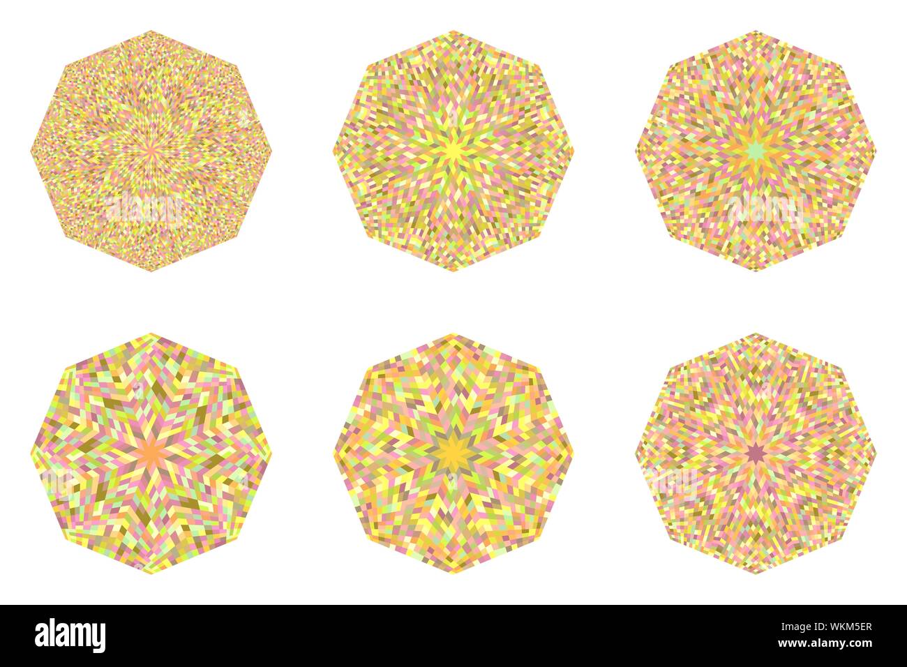 Isolierte Mosaikfliesen achteckigen Form Collection - Dekorative achteckigen geometrischer Vektor Elemente Stock Vektor