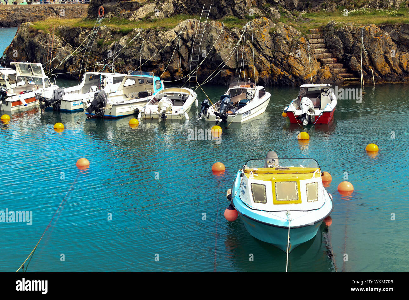 Boote im Hafen, Portpatrick, Dumfries and Galloway, Schottland, Großbritannien Stockfoto
