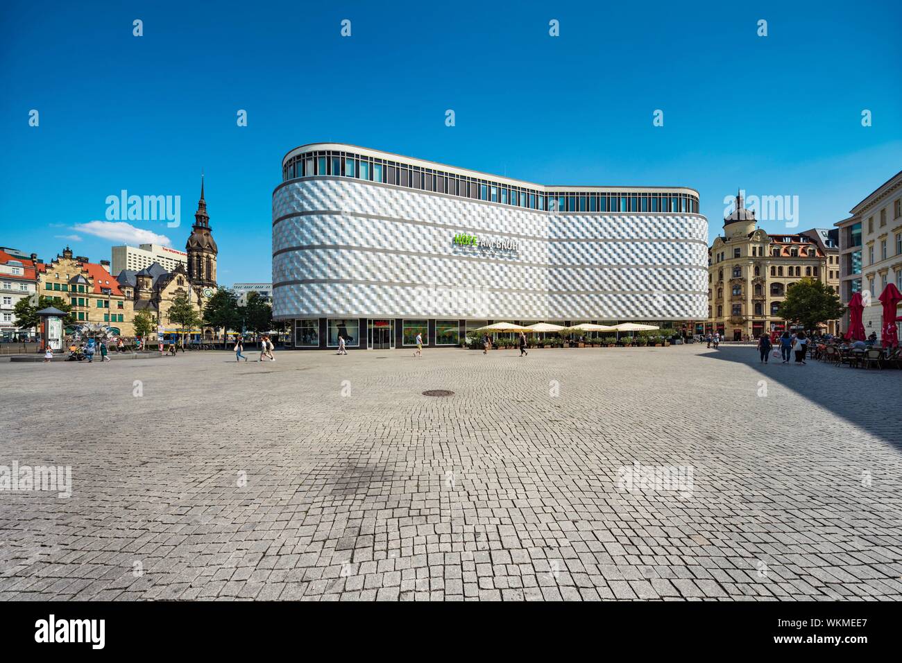 Shopping mall Höfe am Brühl, genannt Blechbuchse, Richard-Wagner-Platz, Leipzig, Sachsen, Deutschland Stockfoto