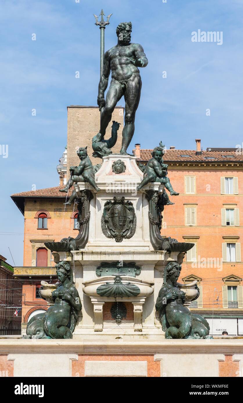 Neptunbrunnen, Fontana di Nettuno, Piazza Nettuno, Bologna, Emilia Romagna, Italien Stockfoto