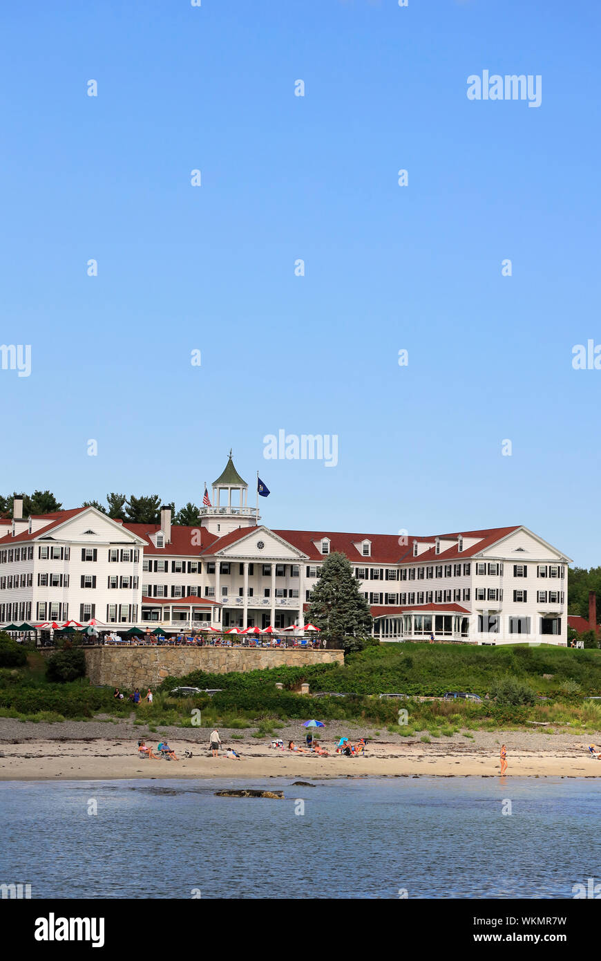 Das Colony Hotel mit Strand. Kennebunkport. Maine. USA Stockfoto