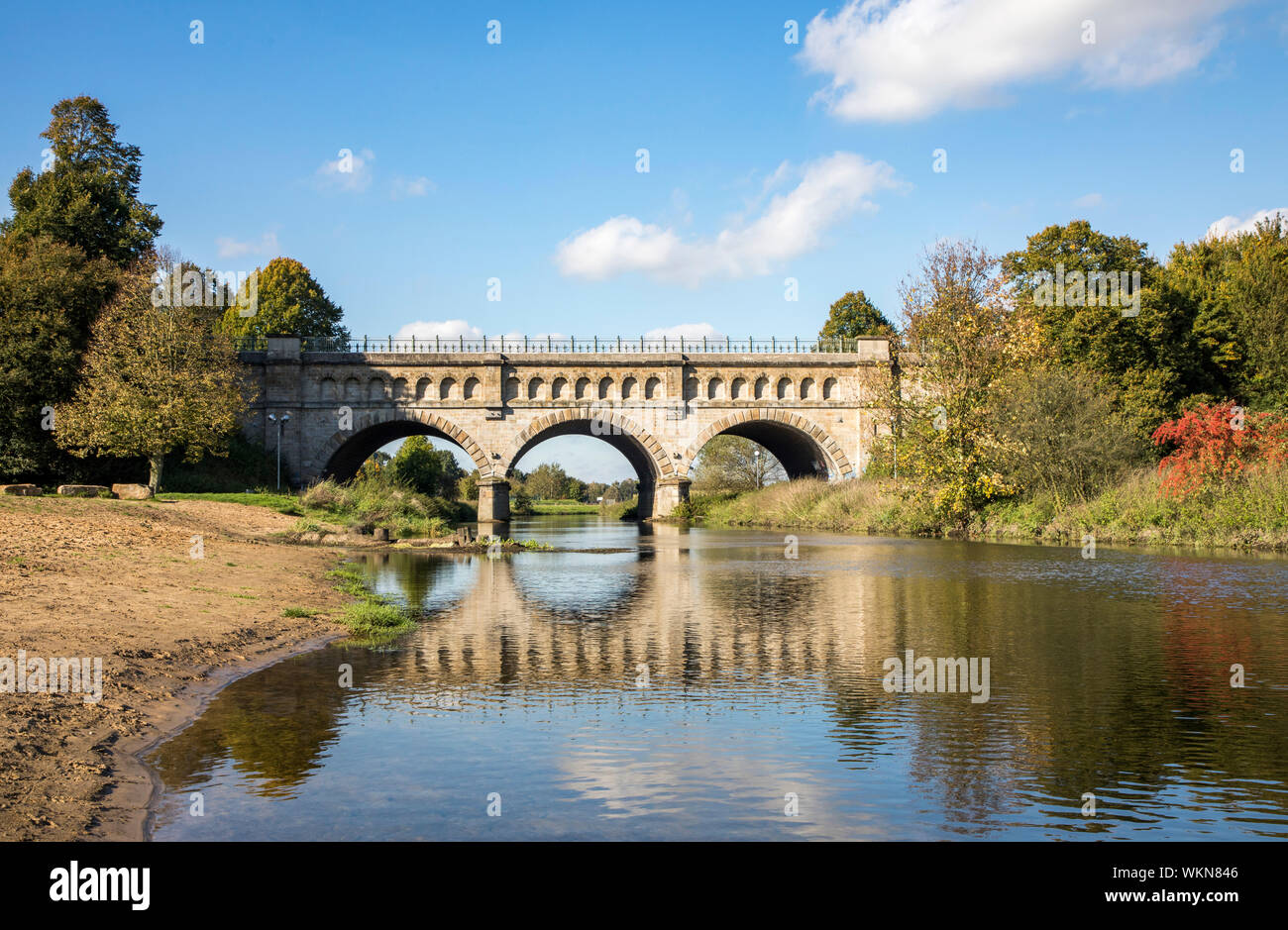Die Steveraue in der Nähe von Olfen im Naturpark Hohe Mark Westmünsterland, Alte Reise, Brückenbau der alten Versand Canal, Deutschland Stockfoto