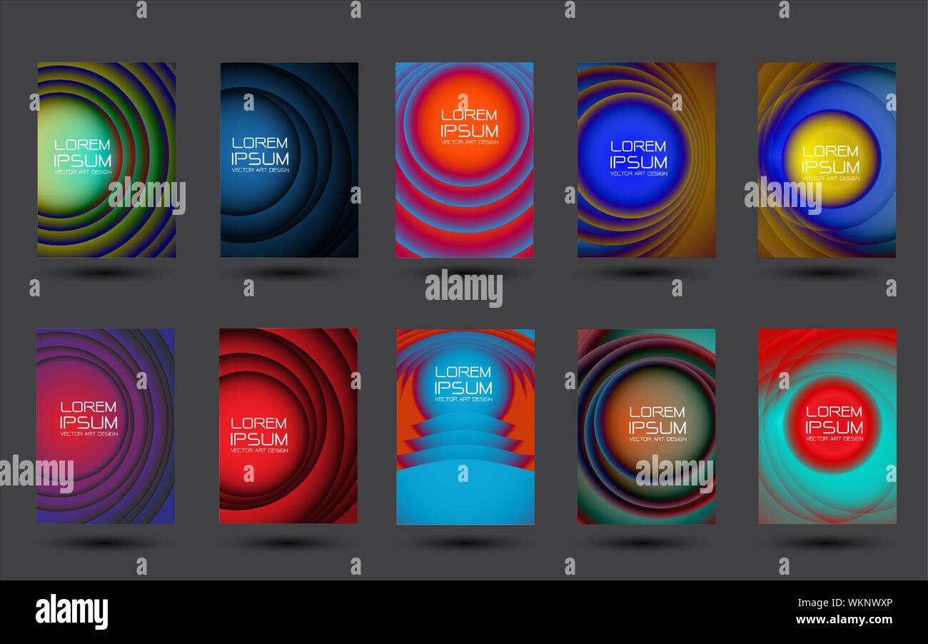 Abstract Kreise design bunt Set Sammlung auf grauem Hintergrund Design moderne futuristischen Vector Illustration. Stock Vektor