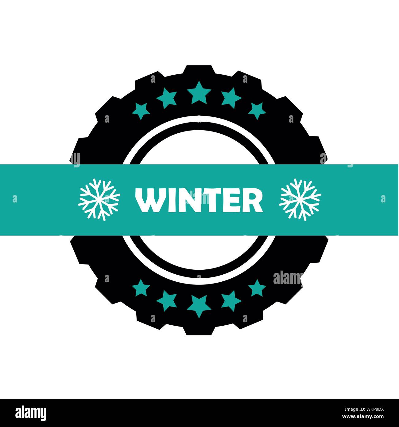 Winter Autoreifen fünf Sterne service Vektor-illustration EPS 10. Stock Vektor