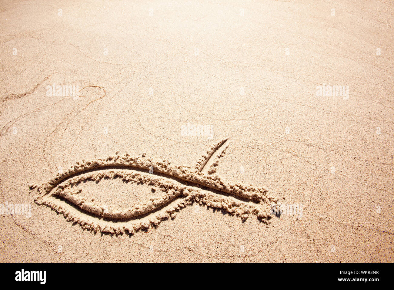 Fisch Sand Symbol Stockfoto