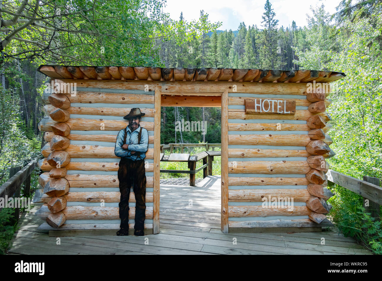 Banff, Jul 26: Visitor Center in der Höhle und Basin National Historic Site am 26.Juli 2019 in Banff, Kanada Stockfoto