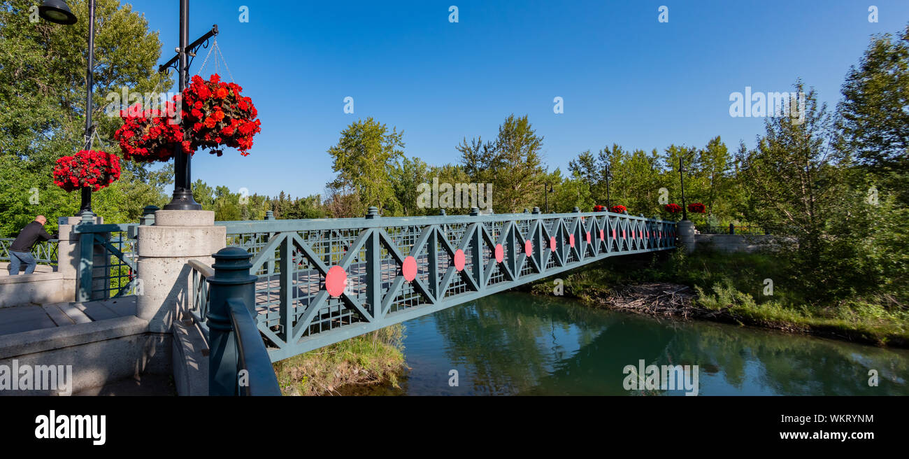 Schöne Landschaft rund um Prince's Island Park in Calgary, Kanada Stockfoto