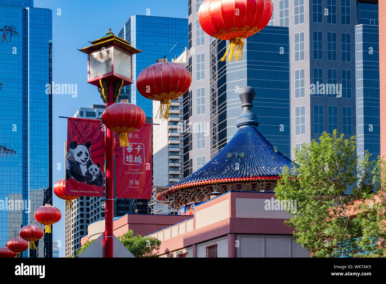 Calgary, 31.Juli: Am Nachmittag Blick auf Chinatown am 31.Juli 2019 in Calgary, Kanada Stockfoto