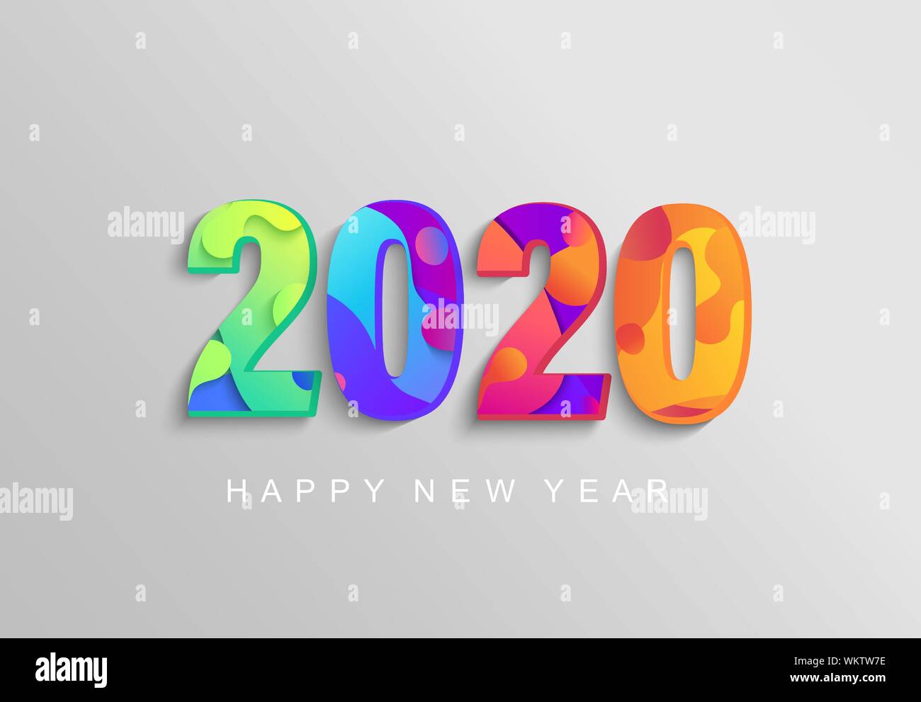 2020 Neue Jahr Banner, farbiges Emblem. Stock Vektor