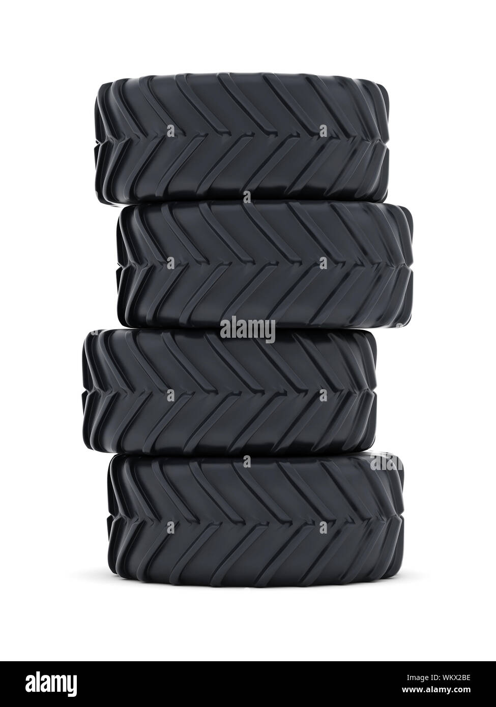 Traktor Reifen auf weißem Hintergrund Stockfoto