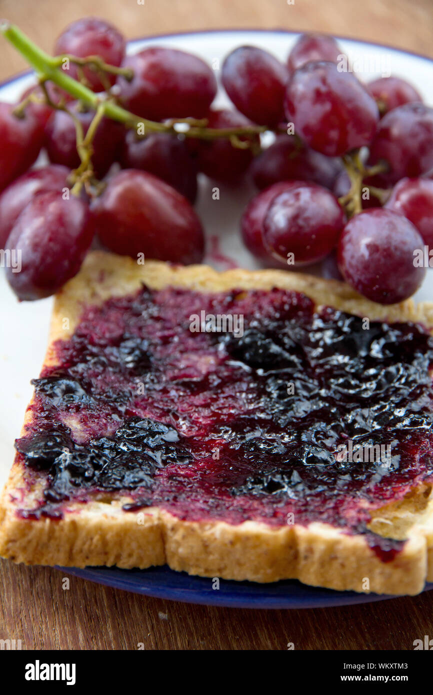 Traubengelee sandwich Stockfoto