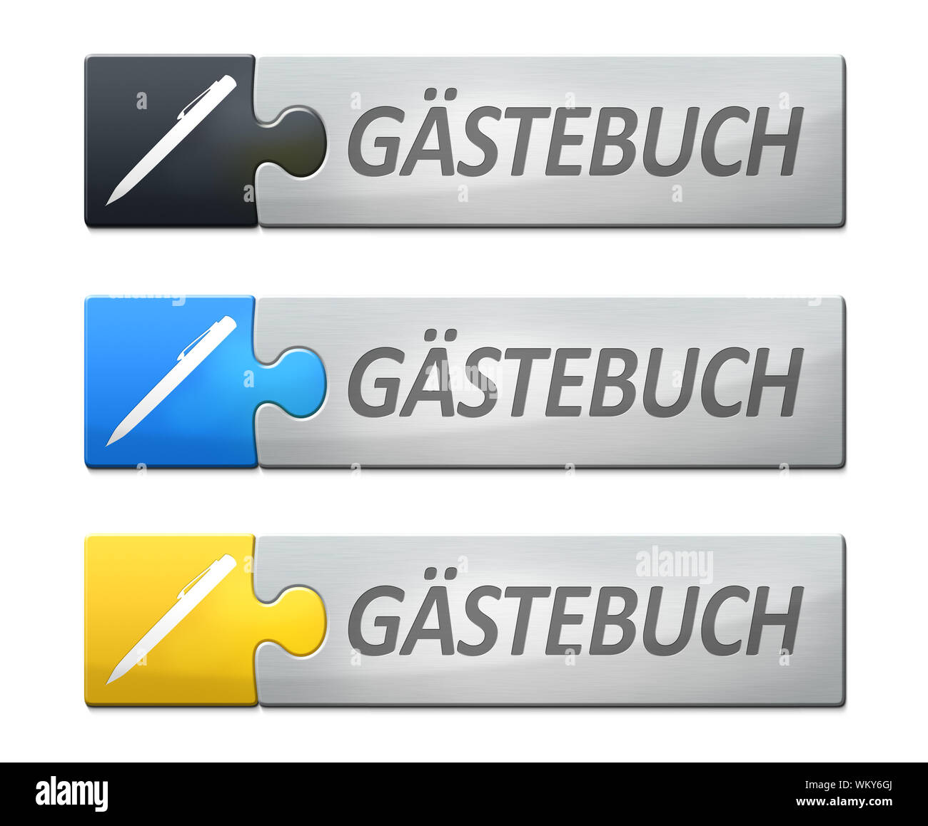 Ein stilvolles Web Banner mit Text Gästebuch in deutscher Sprache Stockfoto