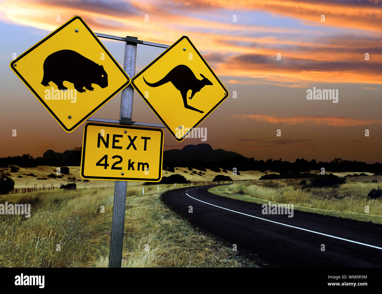 Australische Straßenschild Stockfoto