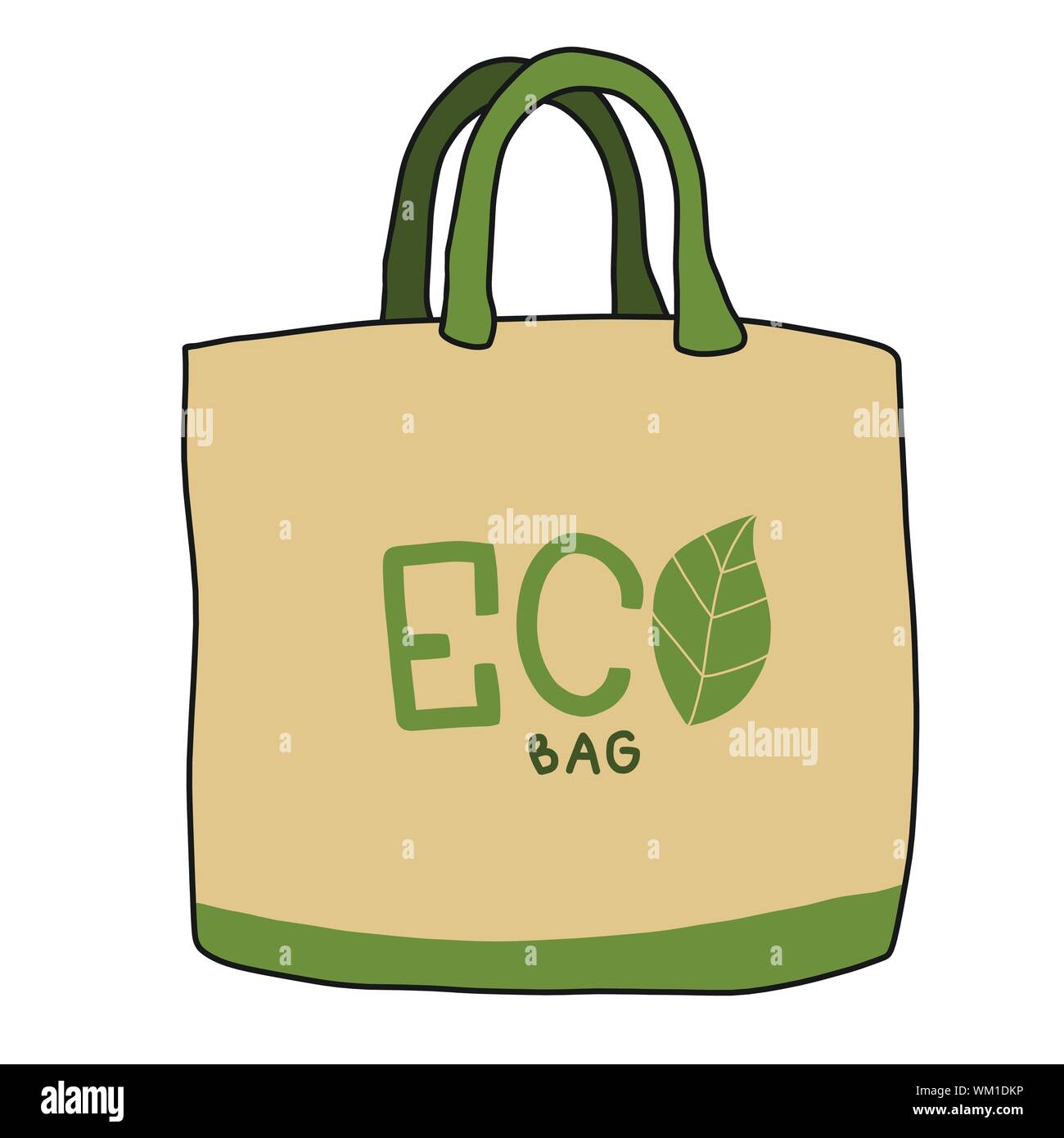 Eco Beutel cartoon Vector Illustration Stock Vektor