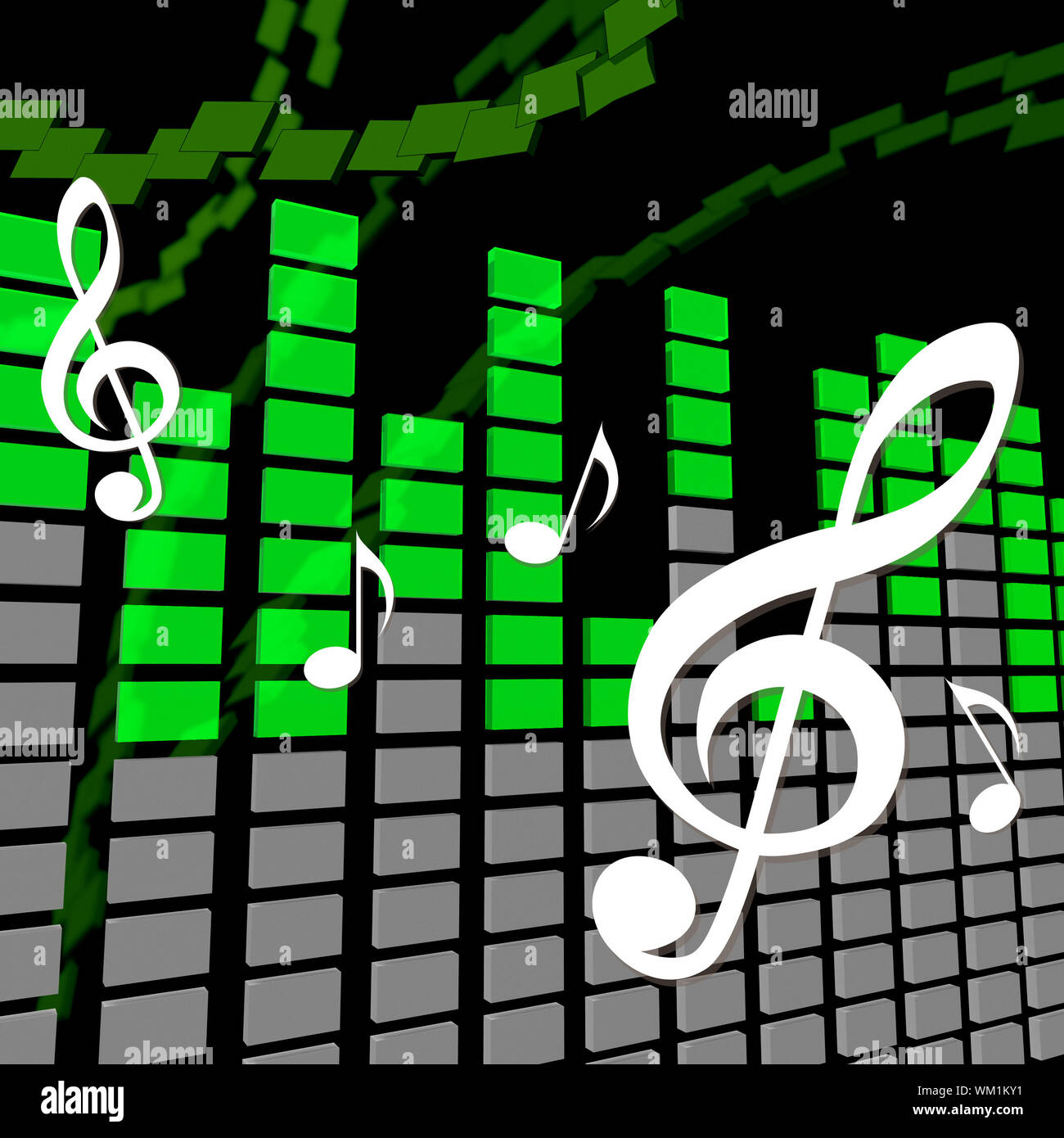 Musik Equalizer Bedeutung Tonspur und Technologie Stockfoto