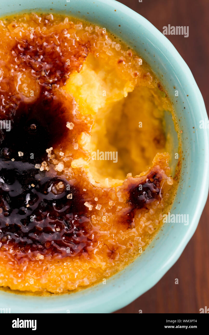 Französische Dessert - Creme Brulee verbrannt Creme Stockfoto
