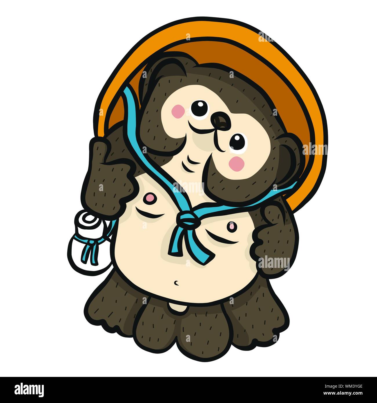 Japanischer Waschbär Hund (Tanuki) Cartoon Vektorgrafik Stock Vektor