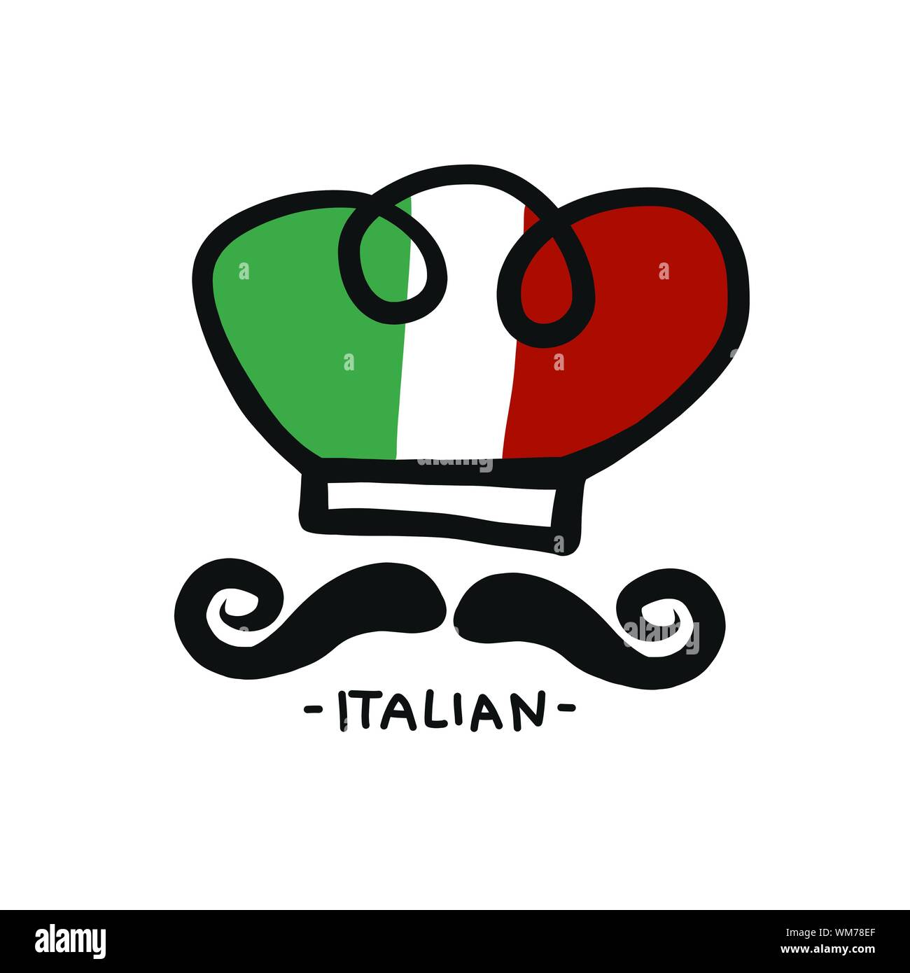 Italienische Koch hat logo Vector Illustration Stock-Vektorgrafik - Alamy