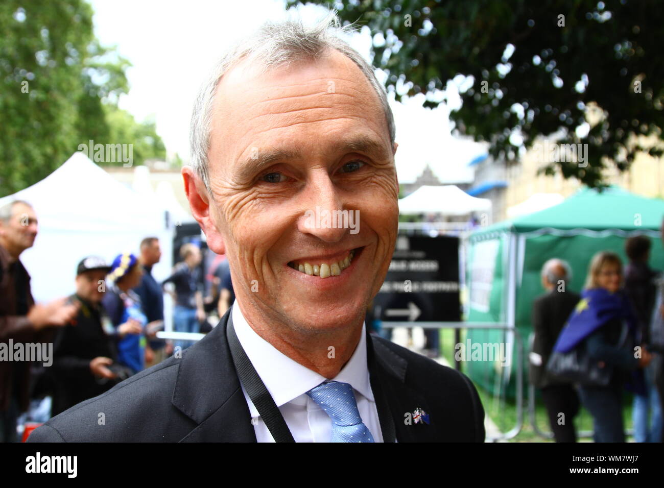 NIGEL EVANS MP AM COLLEGE GREEN AM 3. SEPTEMBER 2019. TORY MPS. Konservative Partei MPS. Die britischen Politiker. Großbritannien Politik. PRO BREXIT MPS. Stockfoto