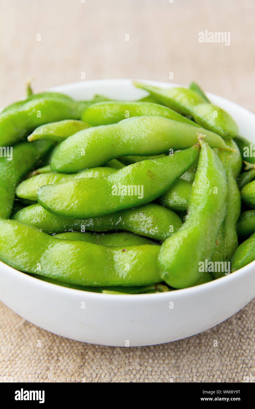 Edamame Sojabohnen Stockfoto