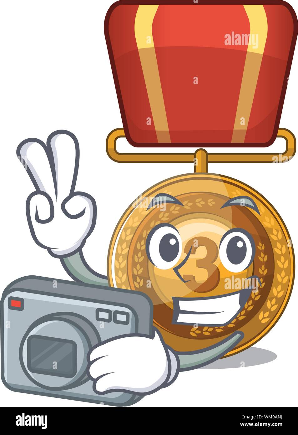 Fotograf Bronzemedaille mit der Cartoon Form Stock Vektor